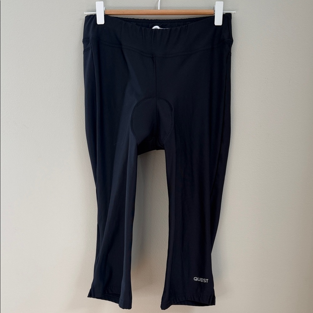 Women’s Padded Cycling‎ Leggings – Black – Size Large – Cropped Biker Style